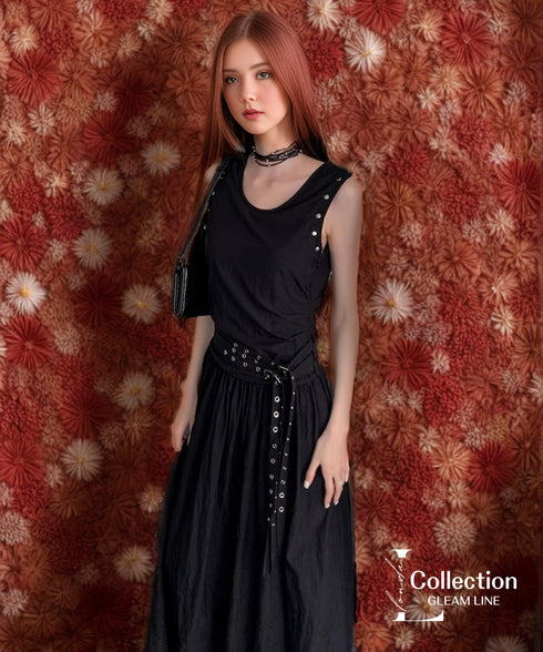 Eyelet Belt Dress